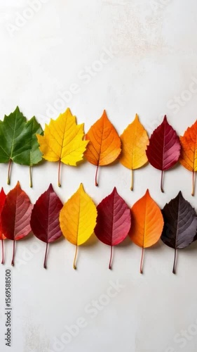 colorful autumn leaves vertical video for story