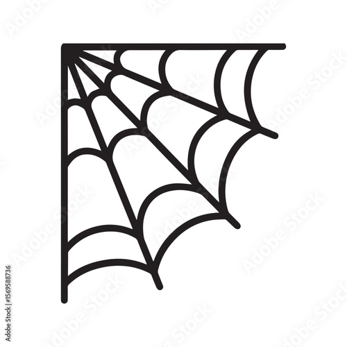 Spider Web Corner Silhouette Vector Graphic Design