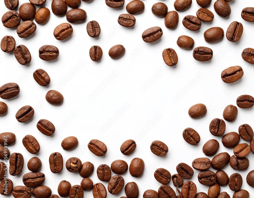 Obraz premium Coffee beans arranged in a frame