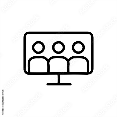 Flat Style Home Office and Online Work Symbols