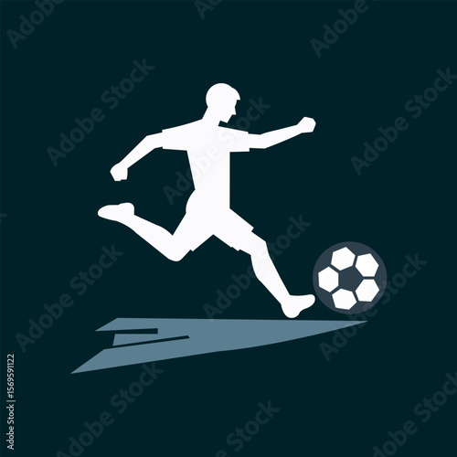 Minimalist Soccer Football Player Symbol Vector Design