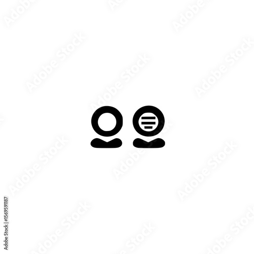 Vector Icon of Two User Profiles Representing Partnership Collaboration or Social Interaction

