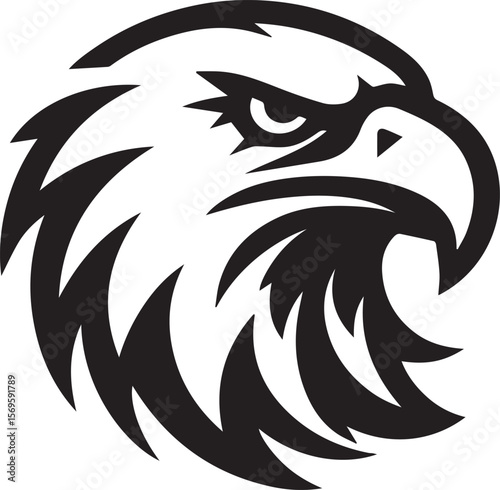 Wallpaper Mural Majestic Eagle Silhouette Vector in Black and White | Wildlife Art Print Torontodigital.ca