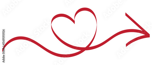 Arrow heart Hand drawn,  arrows element vector design, simple arrows isolated on white  background vector illustration.