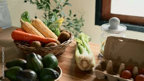 Rustic basket filled with fresh vegetables, ready for cooking or healthy meal prep