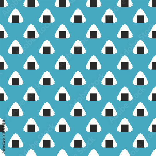 Seamless Pattern of Onigiri Illustration.