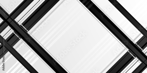 Minimalist black white gradient abstract background. Vector style minimal geometric dynamic shapes with lines modern in graphic. geometric shapes and blank copy space for text. 