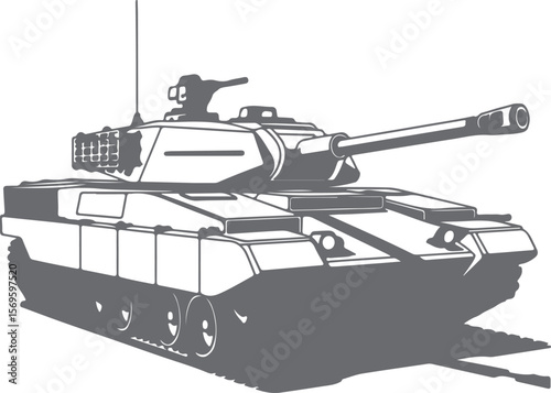 Armored combat vehicle silhouette tank military