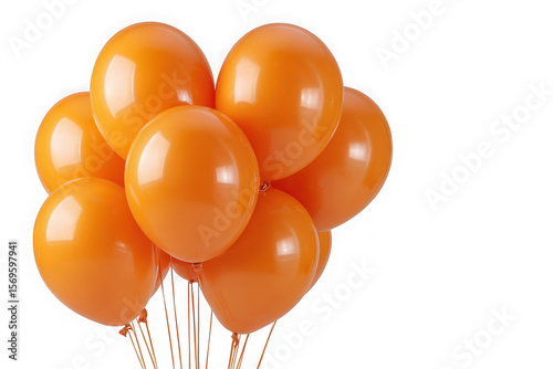 Wallpaper Mural A bunch of bright orange balloons floating together isolated on transparent background Torontodigital.ca