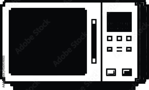 Vector Kitchen Tool - Microwave in Modern Home Environment