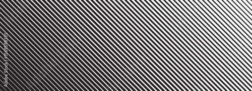 Slant line halftone gradation texture. Fading diagonal stripe gradient background. Black oblique pattern backdrop. Vanishing thin parallel line wallpaper for overlay, print, cover. Vector
