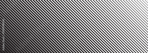 Slant line halftone gradation texture. Fading diagonal stripe gradient background. Black oblique pattern backdrop. Vanishing thin parallel line wallpaper for overlay, print, cover. Vector