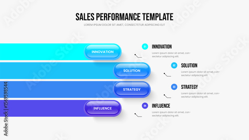 Creative Performance Presentation Design Vector Illustration. Investor Profile 4 Element Infographic Slideshow Template. Project Proposal Four Step Diagram Frame Layout.