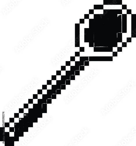 Pixel Art Action, Kitchen Tool, Digital Illustration, Vector Design, Minimalist Style, Creative Concept in Pixels