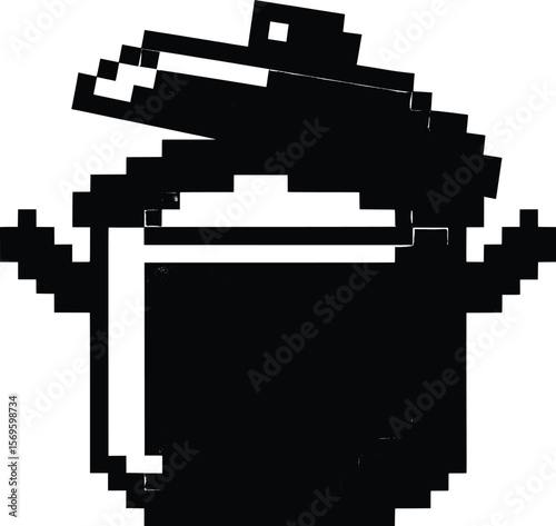 Pixel Art Kitchen Tool Vector in a Digital Space Environment