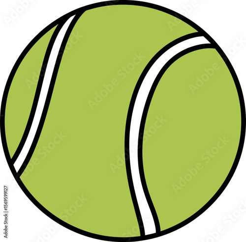 A Vibrant Green Tennis Ball with Classic White Lines Ready for Play