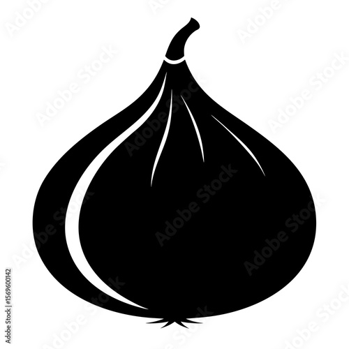 Fig vector silhouette black on white background