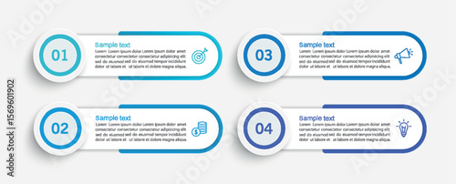 Business infographic template with 4 options or steps. Can be used for workflow layout, diagram, annual report, web design