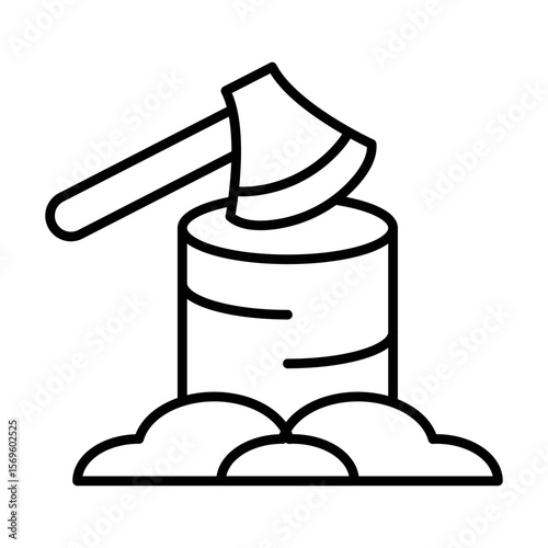 Village Lumber Axe Vector. Woodcutter’s Axe Logo