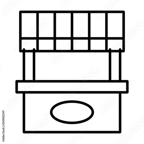 Village Market Stall Vector. Market Stall Logo.