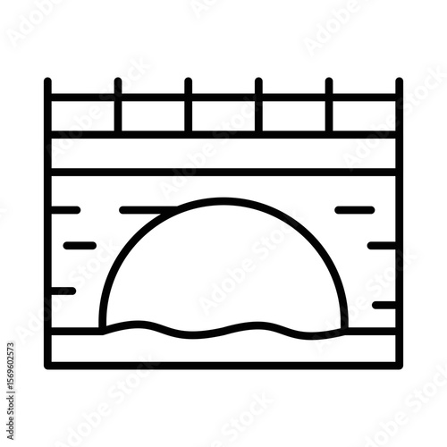 Village Sunrise Icon Vector. Sunrise Over Fence Logo