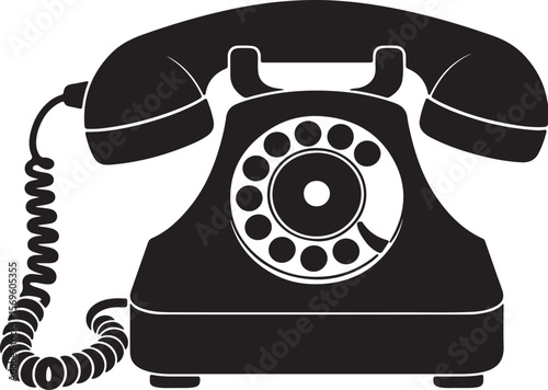 Vintage rotary telephone silhouette vintage telephone rotary dial