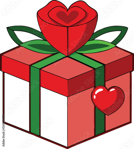 Gift of Affection: A beautifully wrapped present, adorned with a decorative bow and heart-shaped embellishments, conveys heartfelt sentiments of love and affection.