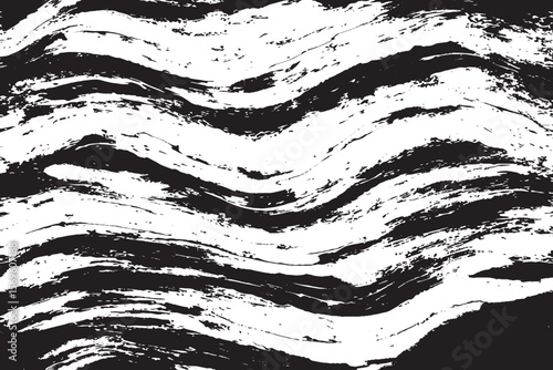 Wallpaper Mural Abstract Black and White Wavy Brush Stroke Texture – Modern Grunge Background for Graphic Design Torontodigital.ca
