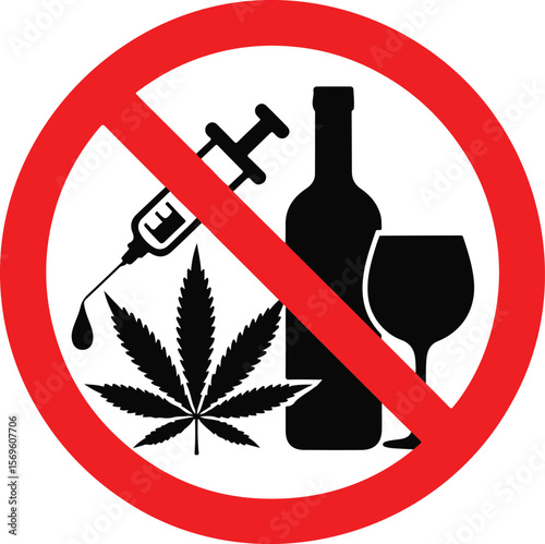 No drugs and alcohol sign