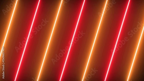 Abstract red and yellow blinking neon lines animated background video motion graphic