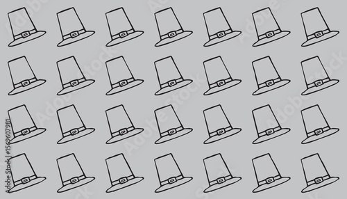 Adobe Illustrator Artwork of Repeat Pattern of Pilgrim Hats