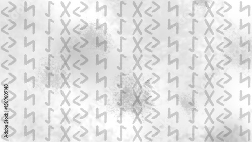 Yule Rune Repeat Pattern against Grey Frosty Background