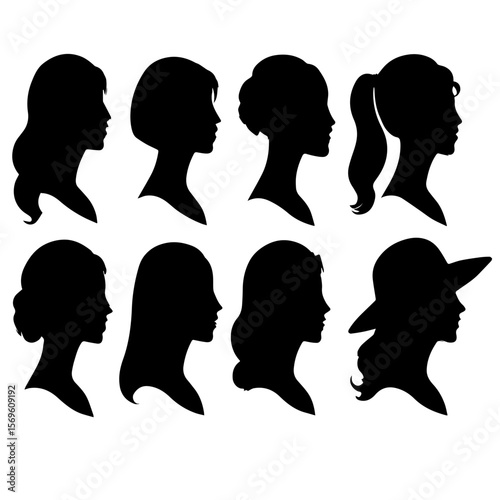 Elegant Women’s Profile Silhouettes