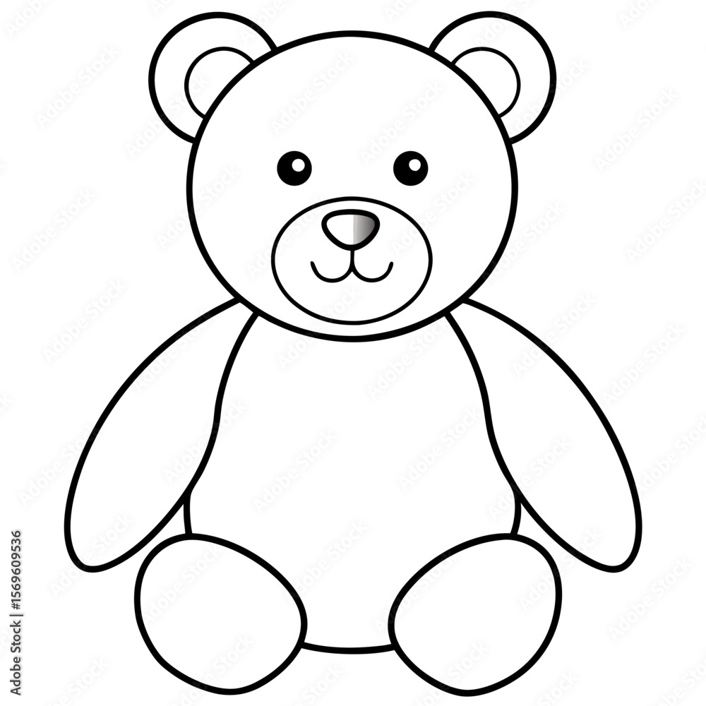 Fototapeta premium Cute Teddy Bear Outline Drawing