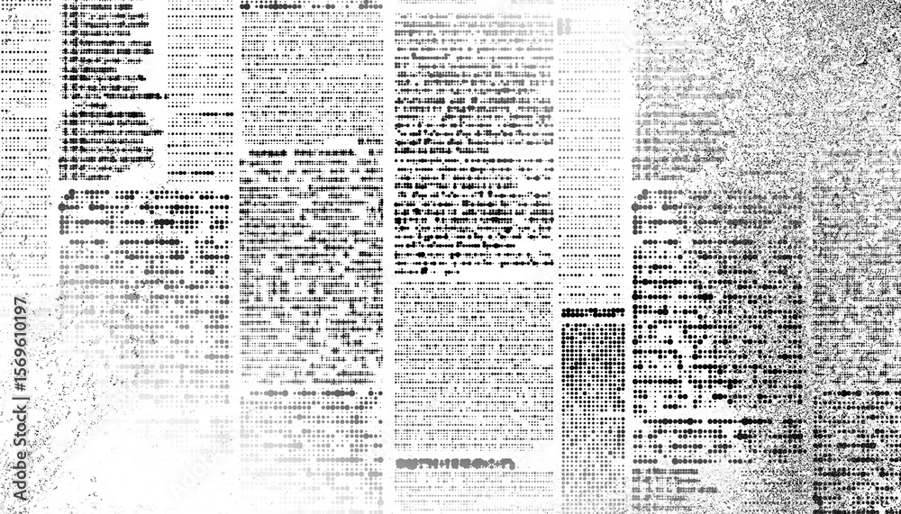 Fototapeta premium Overlay old white newspaper paper grunge vintage background. Grunge halftone style