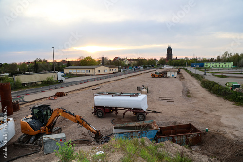 Blick auf eine Straßenbaustelle.