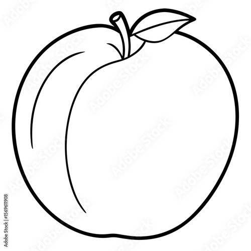 One-line nectarine vector illustration – minimal fruit art, perfect for modern, clean designs