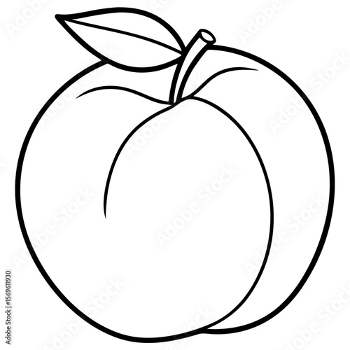 Minimalist one-line nectarine vector art – clean, modern fruit design for digital or print use