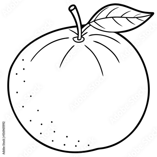 Minimalist one-line tangerine vector art – clean citrus illustration ideal for modern design use