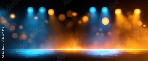 The Colorful Lights Create a Dramatic Atmosphere on Stage