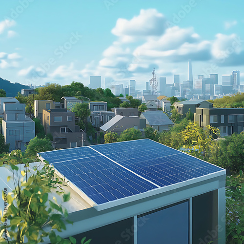 Solar Panels on a Rooftop
