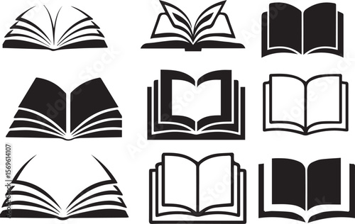 Modern open book logo collection symbol set.eps
