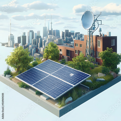 Solar Panels on a Rooftop
