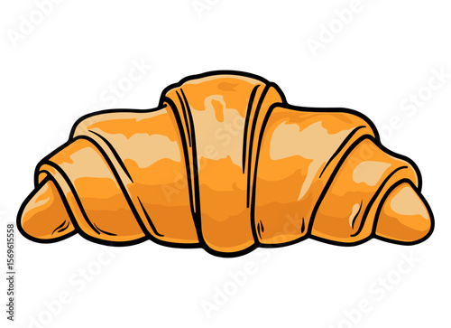 color illustration of a classic French croissant without background