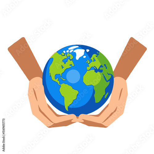 Hands Holding the Earth Globe-Protecting Our Planet-Global Responsibility-Sustainability Concept-Environmentally Friendly Practices
