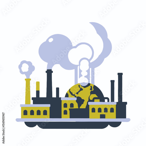 Industrial Pollution Impact on Environment-Factory Emissions & Global Warming-Explore Causes & Consequences-Sustainability Solutions for Cleaner Air and Planet Health
