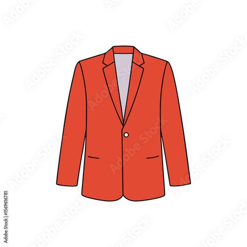 A simple illustration of a red blazer for men
