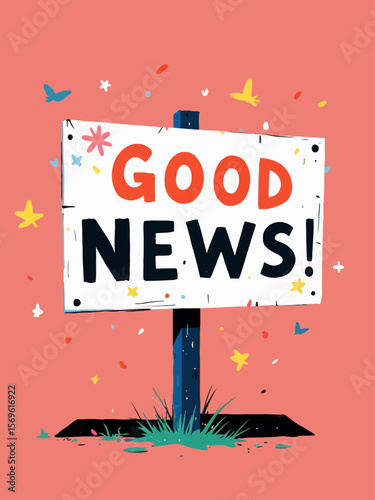  illustration good news sign 