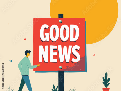  illustration good news sign 