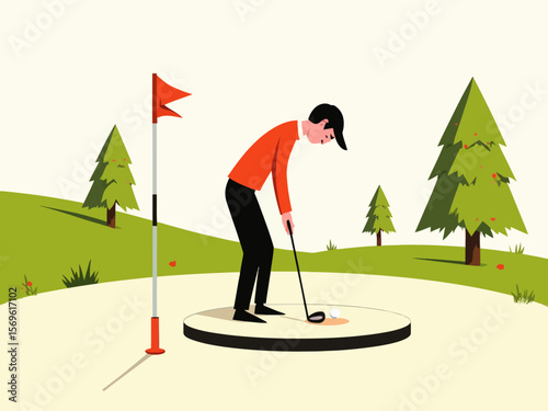 mini golf icon sport illustration